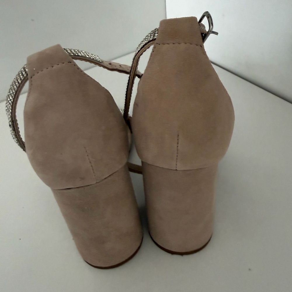 Steve Madden Beige Rhinestone Heels - Picture 3 of 5